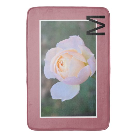 Monogram Pink Yellow Rose Gold Badmat (Voorkant Verticaal)