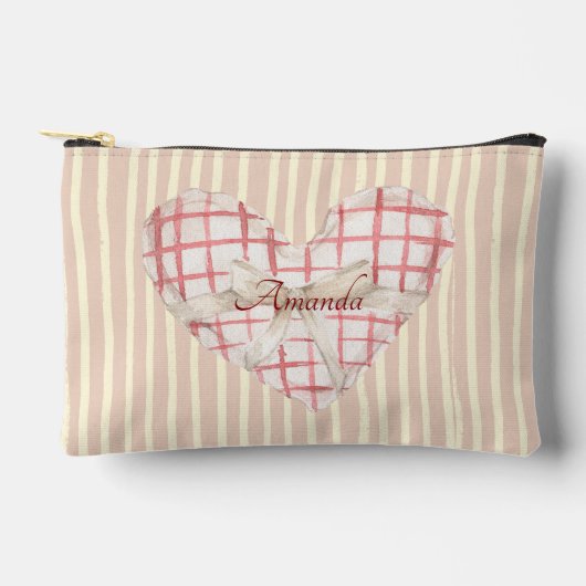 Monogram pinky retro hart Schattigee waterverf str Etui (Voorkant)