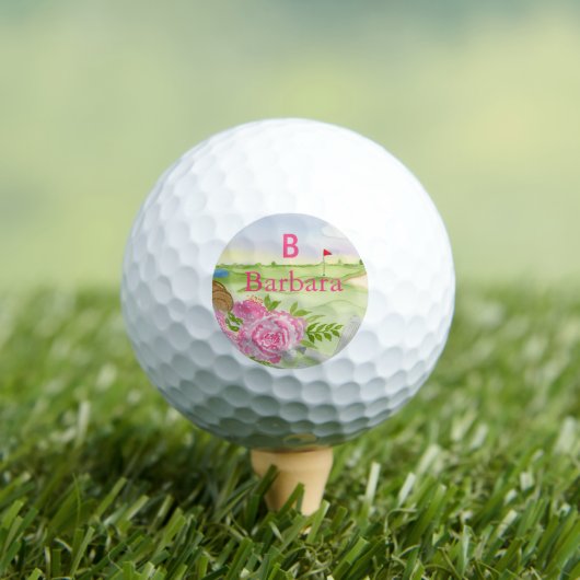 Monogram pioenen op de golfbaan golfballen (Insitu Shirt)