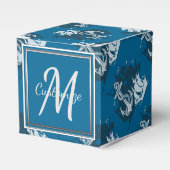 Monogram Pirate Ship & Anchor Cube Favor Box 6 Bedankdoosjes (Voorkant Zijde)