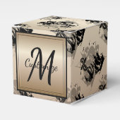 Monogram Pirate Ship & Anchor Cube Favor Box 8 Bedankdoosjes (Voorkant Zijde)