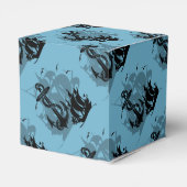 Monogram Pirate Ship & Anchor Cube Favor Box Bedankdoosjes (Achterkant)