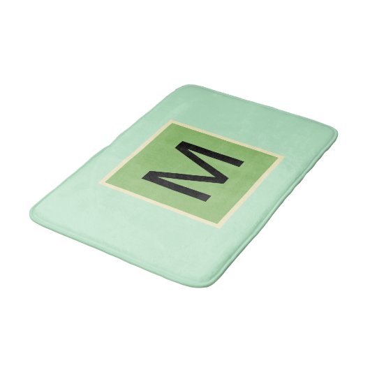 Monogram Pistache Groen Ijs Kleuren Badmat (Gekanteld)