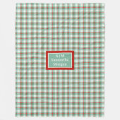 Monogram Plaid Dekentje Rood Groen Kerst Chic Fleece Deken (Voorkant)