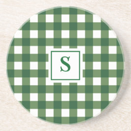 Monogram Plaid Gingham Sandstone Onderzetter
