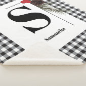 Monogram Plaid Holiday Kerstmis Sherpa Blanket Deken (3/4)