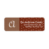 Monogram Plaid & Stippen D1 Retouradreslabel Etiket (Voorkant)