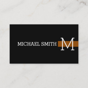 Monogram Plain Black Modern Brown #2 Visitekaartje
