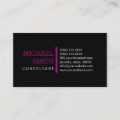Monogram Plain Black Modern Flirt Visitekaartje (Achterkant)