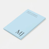 Monogram Plain Blue Trendy Business Post-it® Notes (Schuin)