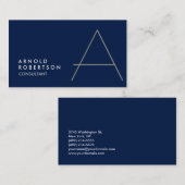 Monogram Plain Dark Blue Trendy Visitekaartje (Voorkant / Achterkant)