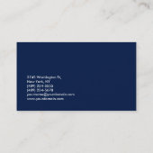 Monogram Plain Dark Blue Trendy Visitekaartje (Achterkant)