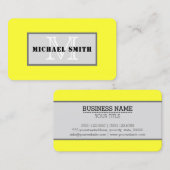 Monogram Plain Dark Daffodil Achtergrond Visitekaartje (Voorkant / Achterkant)