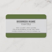 Monogram Plain Dark Olive Green Background Visitekaartje (Achterkant)
