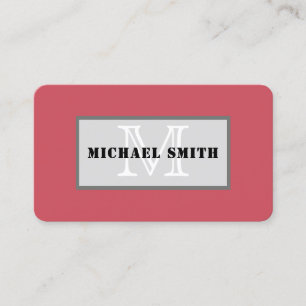 Monogram Plain Dark Terra Cotta Background Visitekaartje