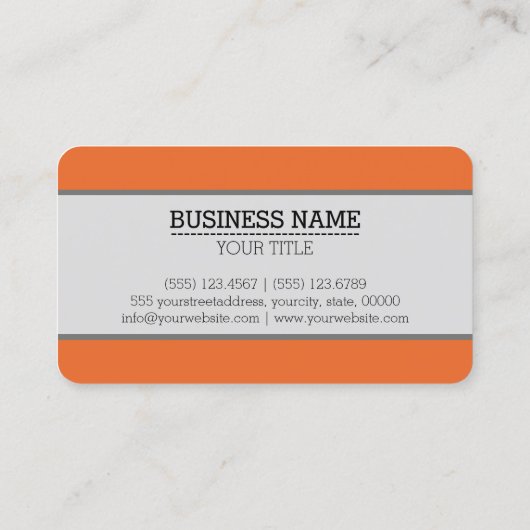 Monogram Plain Deep Carrot Oranje Achtergrond Visitekaartje (Achterkant)