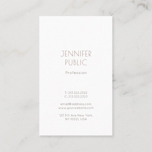 Monogram Plain Elegant Luxury Trendy Modern Design Visitekaartje (Achterkant)