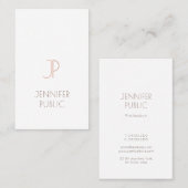 Monogram Plain Elegant Luxury Trendy Modern Design Visitekaartje (Voorkant / Achterkant)