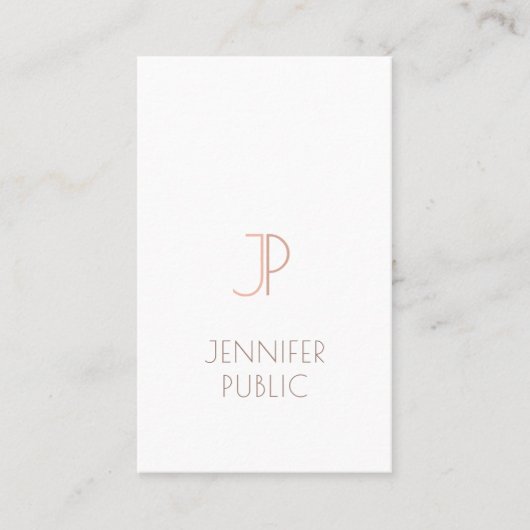 Monogram Plain Elegant Luxury Trendy Modern Design Visitekaartje (Voorkant)