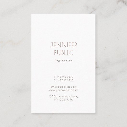 Monogram Plain Elegant Modern Design Luxury Trendy Visitekaartje (Achterkant)