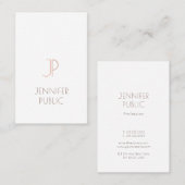 Monogram Plain Elegant Modern Design Luxury Trendy Visitekaartje (Voorkant / Achterkant)