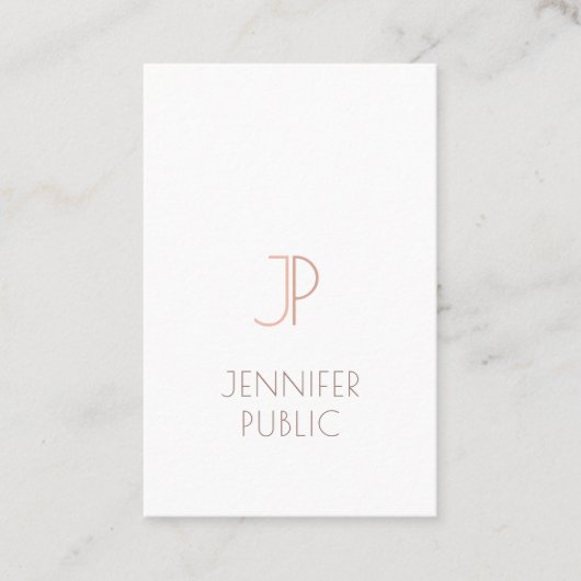 Monogram Plain Elegant Modern Design Luxury Trendy Visitekaartje (Voorkant)