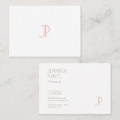 Monogram Plain Elegant Modern Trendy Design Luxe Visitekaartje (Voorkant / Achterkant)