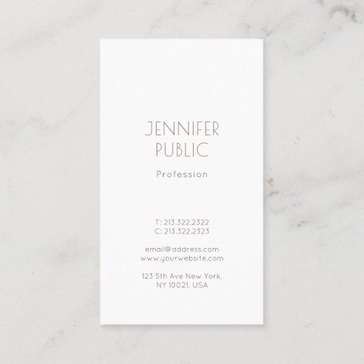 Monogram Plain Elegant Modern Trendy Design Luxe Visitekaartje (Achterkant)