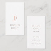 Monogram Plain Elegant Modern Trendy Design Luxe Visitekaartje (Voorkant / Achterkant)