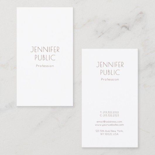 Monogram Plain Elegant Moderne Design Professional Visitekaartje (Voorkant / Achterkant)