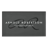 Monogram Plain Grey Black aanpassen Naambadge (Voorkant)