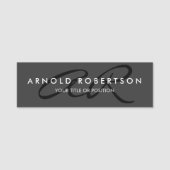 Monogram Plain Grey Black aanpassen Naamplaatje (Voorkant)