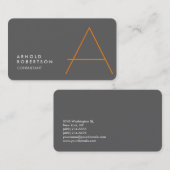 Monogram Plain Grey Trendy Visitekaartje aanpassen (Voorkant / Achterkant)