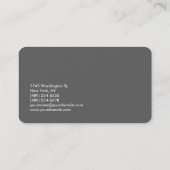 Monogram Plain Grey Trendy Visitekaartje aanpassen (Achterkant)