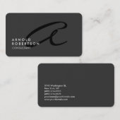 Monogram Plain Grey Trendy Visitekaartje aanpassen (Voorkant / Achterkant)