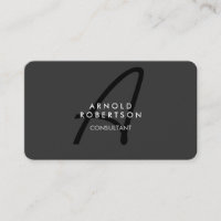 Monogram Plain Grey Trendy Visitekaartje aanpassen
