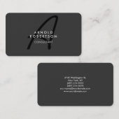 Monogram Plain Grey Trendy Visitekaartje aanpassen (Voorkant / Achterkant)