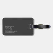 Monogram Plain Grey Trendy Visitekaartje aanpassen Bagagelabel (Achterkant horizontaal)