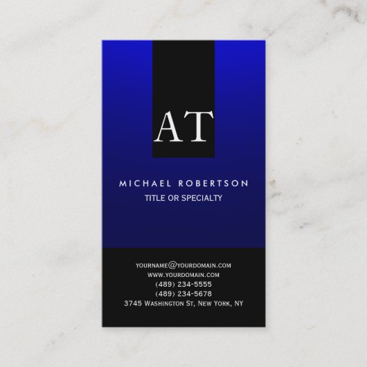 Monogram Plain Simple Consultant-Visitekaartje Visitekaartje (Voorkant)