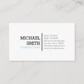 Monogram Plain White Elegant Modern Grey #18 Visitekaartje (Achterkant)