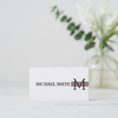 Monogram Plain White Modern Bazaar Visitekaartje (Staand voorkant)