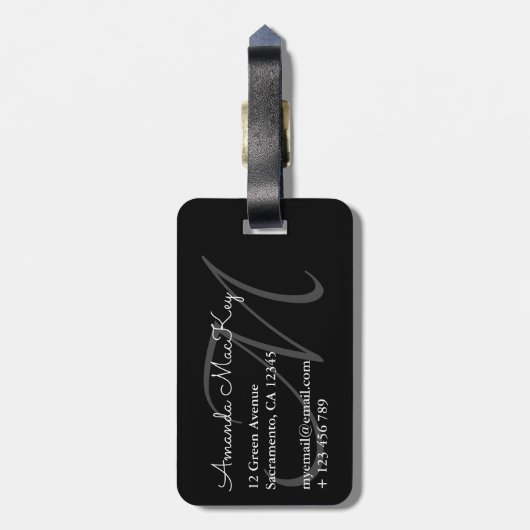 Monogram plakband bagagelabel (Achterkant verticaal)