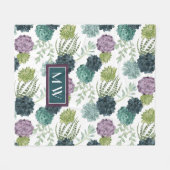 Monogram | Plant geluk Collectie Succulent Pa Fleece Deken (Voorkant (Horizontaal))
