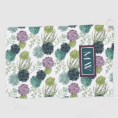 Monogram | Plant geluk Collectie Succulent Pa Golfhanddoek (Horizontaal)