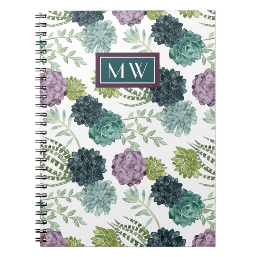 Monogram | Plant geluk Collectie Succulent Pa Notitieboek (Voorkant)