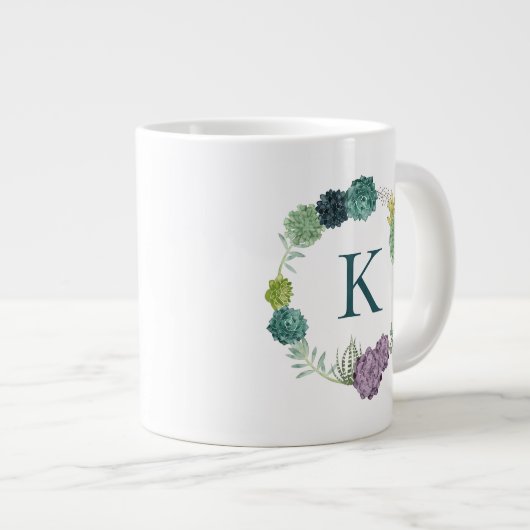 Monogram | Plant geluk | Geluk koopt Pl Grote Koffiekop (Voorkant rechts)