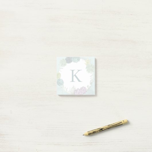 Monogram | Plant geluk | Geluk koopt Pl Post-it® Notes (Op bureau)