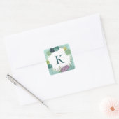 Monogram | Plant geluk | Geluk koopt Pl Vierkante Sticker (Envelop)