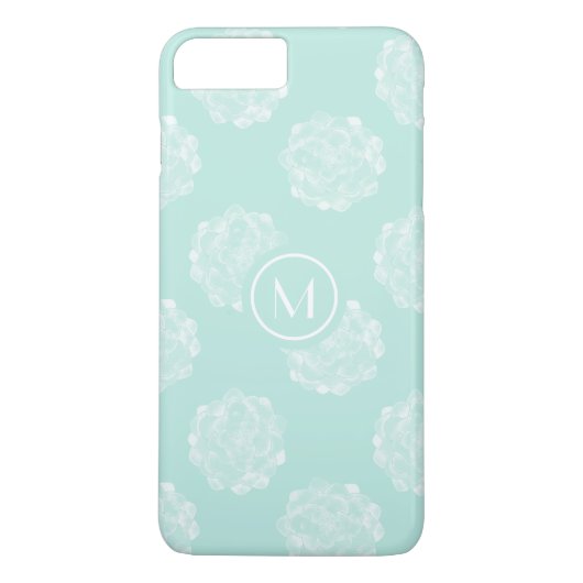 Monogram | Plant geluk | Pastel Succulent Patt Case-Mate iPhone Case (Achterkant)