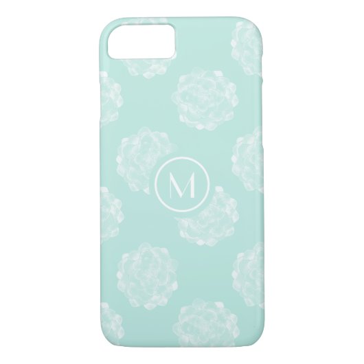 Monogram | Plant geluk | Pastel Succulent Patt Case-Mate iPhone Case (Achterkant)